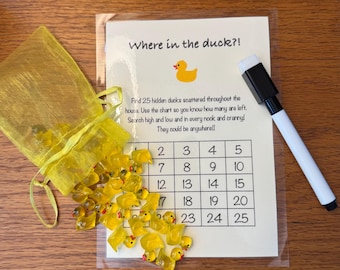 25/50/100 (GLOW in the Dark) Duck Hunt Challenge, Duck Hide-n-Seek, Hidden Duck Prank, Family, Party Game, Scavenger Hunt, Where in The Duck