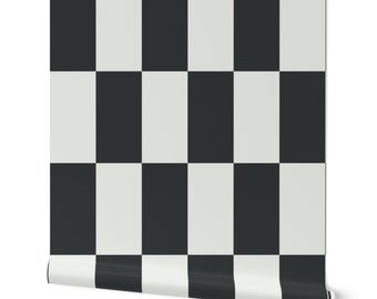 Wallpaper Black and White Checkered Vertical Geometric Peel and Stick, Renters Wallpaper Accent Wallpaper Prepasted Wallpaper, 90s Wall
