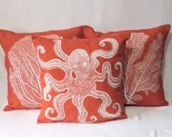 Octopus Legs Cushion Pillow Cover Octopus Pillow Cover in Cotton Duck