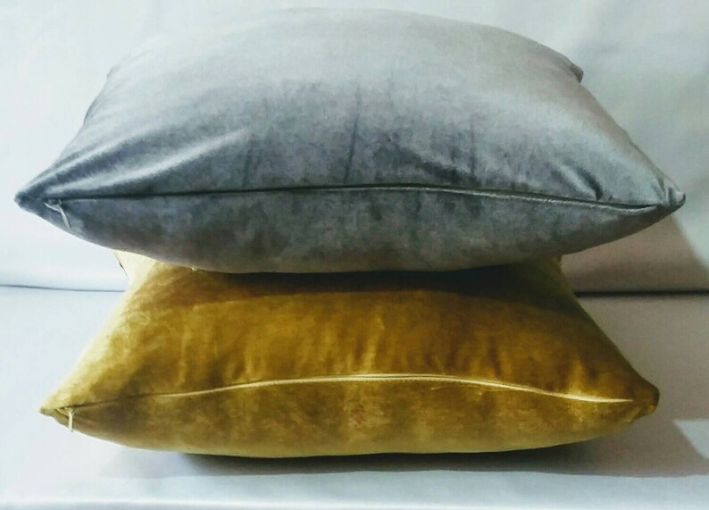 Gold velvet pillow. Decorative cushion cover. Festive Pillow. Etsy