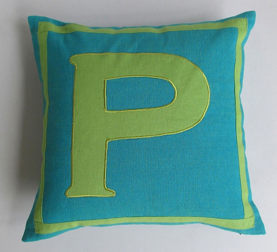 Custom made monogram pillow covers Monogram Pillow Cover Letter A Coral