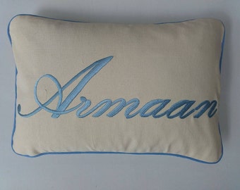 Name pillow. personalized  Decorative cushion  cover. Nursery decor.   monogrammed pillow cover. Gift pillow. 12x16 to12x20 inches.