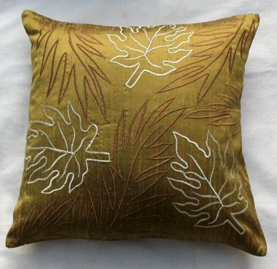 Moss olive green silk throw pillow Art Silk Throw Pillow