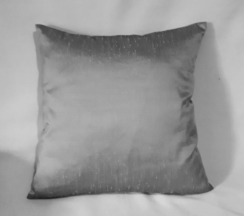 Silver Flox Silk Pillow Cover Decorative Silver Cushion Etsy