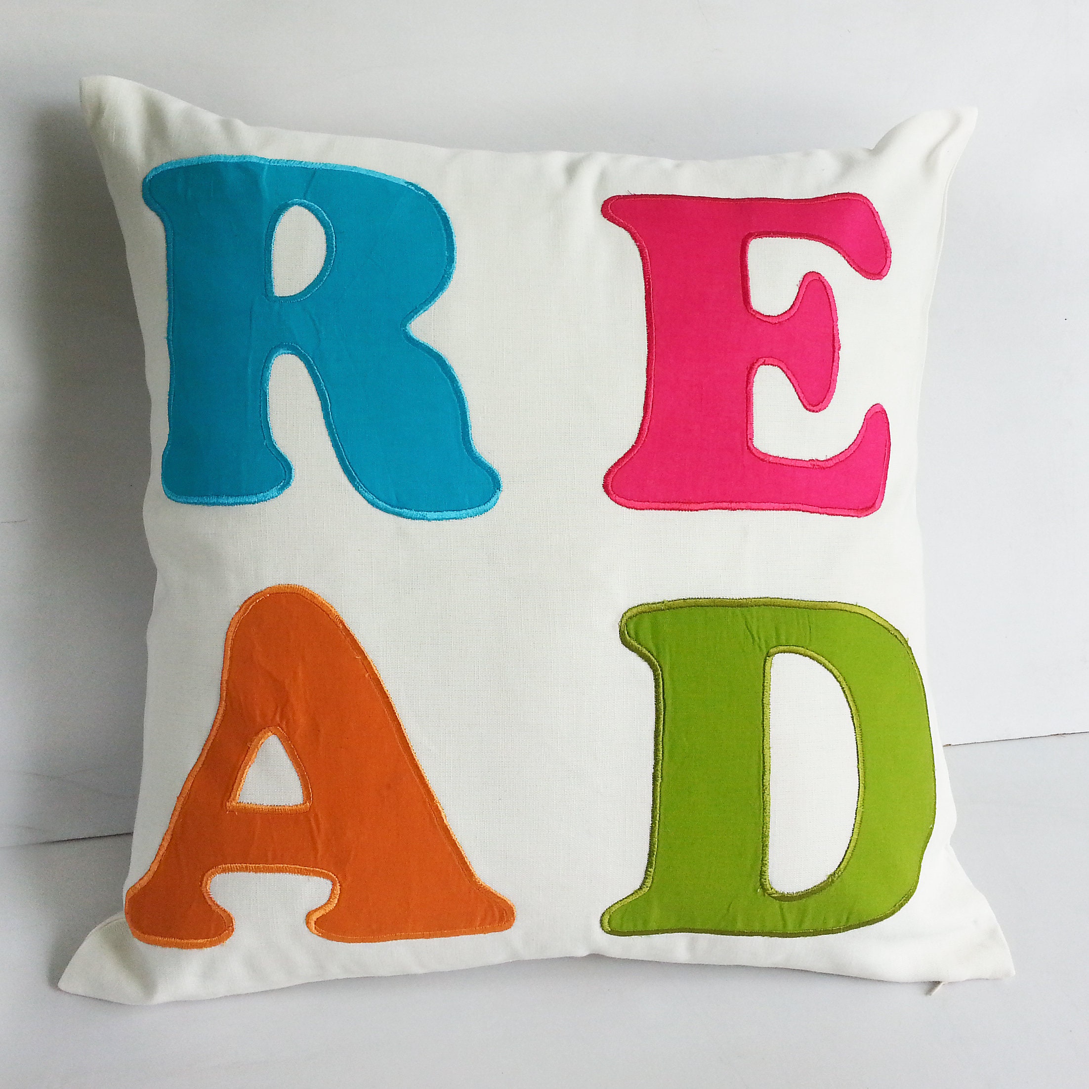Word pillow. Read Pillow cover. Nursery cushion cover kids Etsy
