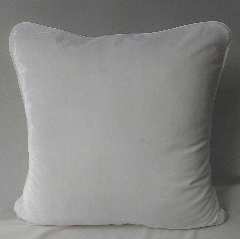 White velvet pillow with piping edge. Sofa pillow. Wedding Etsy