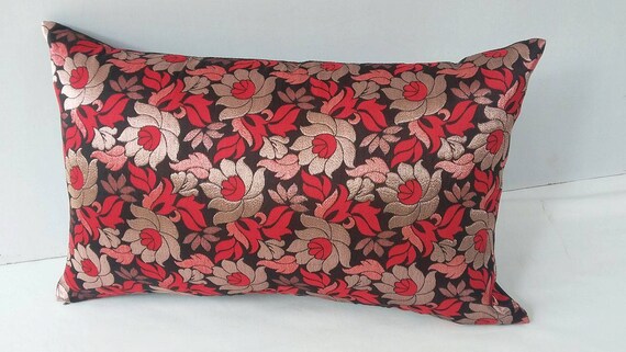 Red Gold And Rose Gold Floral Decorative Pillow Luxury Pillow Etsy