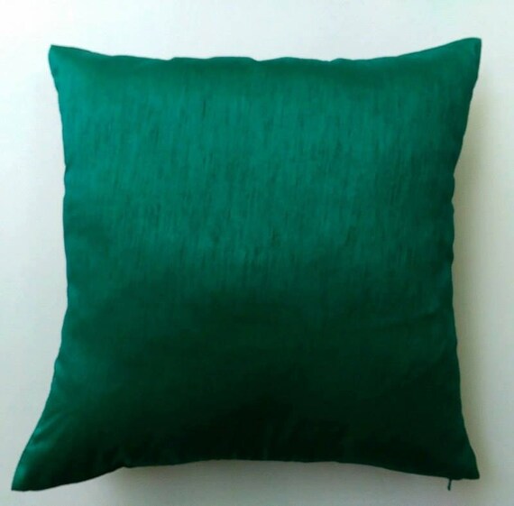 Jade green art silk pillow. throw Jade green dupioni silk throw pillow