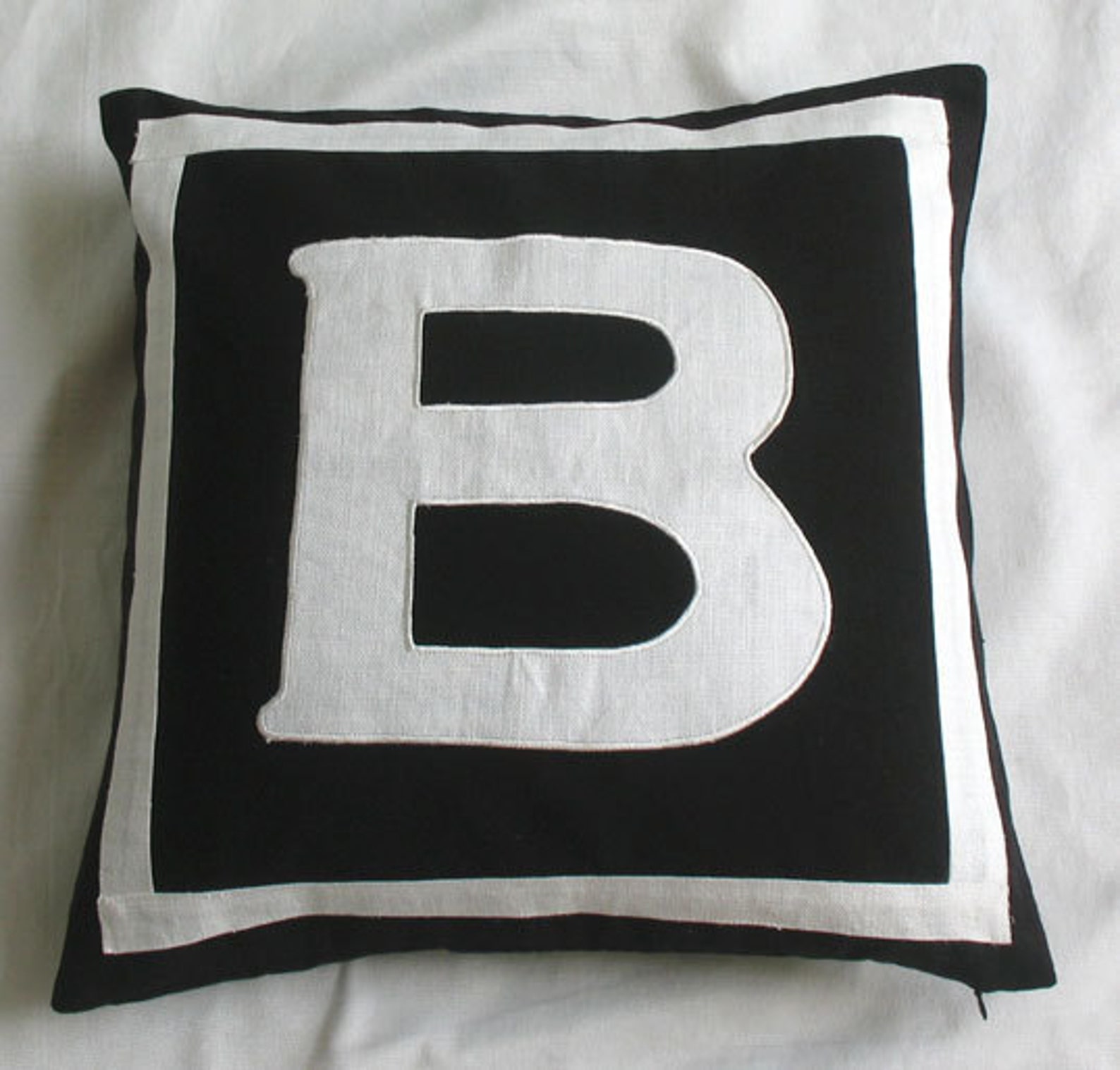 Black monogram pillow. Initial pillow cover. Alphabet throw Etsy
