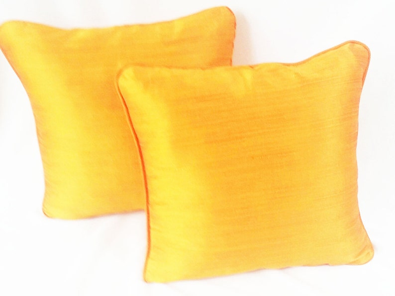 Bright Yellow Art Silk Pillow Decorative Pillow Bright Etsy