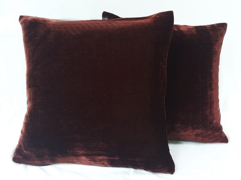 Dark brown velvet pillow. Chocolate brown throw pillow velvet Etsy