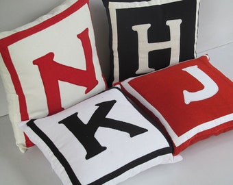 monogrammed pillow case, initial pillow cover. gift for baby, housewarming gift, nursery decor.