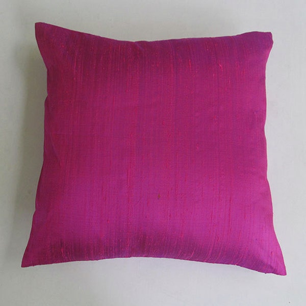 On offer pillow, fuschia pink silk pillow, Hotpink peur dupioni  cushion cover,  Fuschia pink luxury pillow cover, 16to20 inches, 20% off.