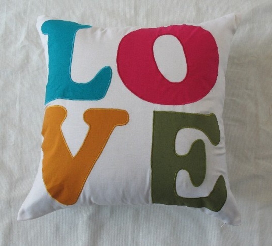 Love Pillow. Decorative Nursery Pillow. Kids Room Pillow. Gift of Love
