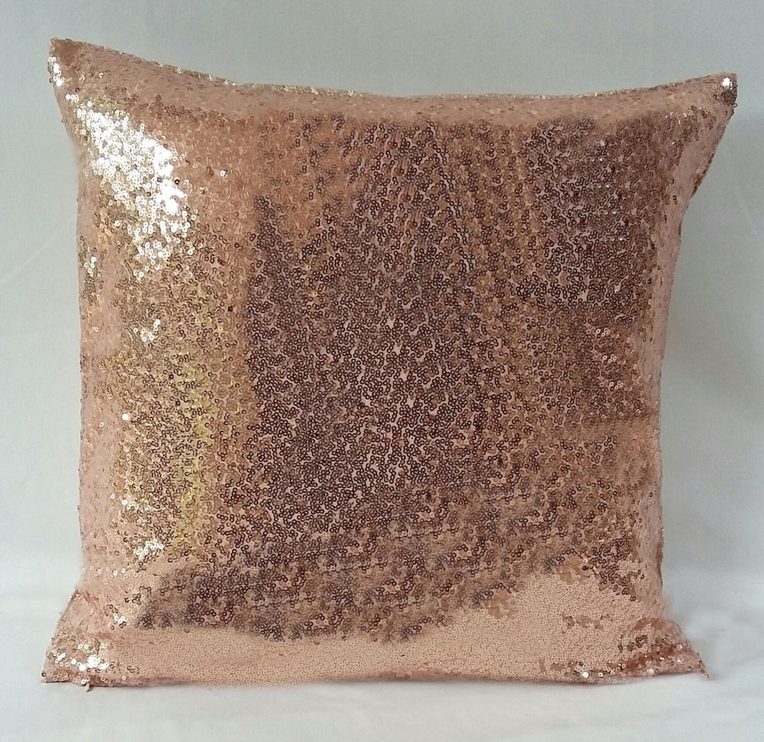 Rose Gold Sequin Pillow, Rose Gold Pillow Cover, Metallic Pillow Cover