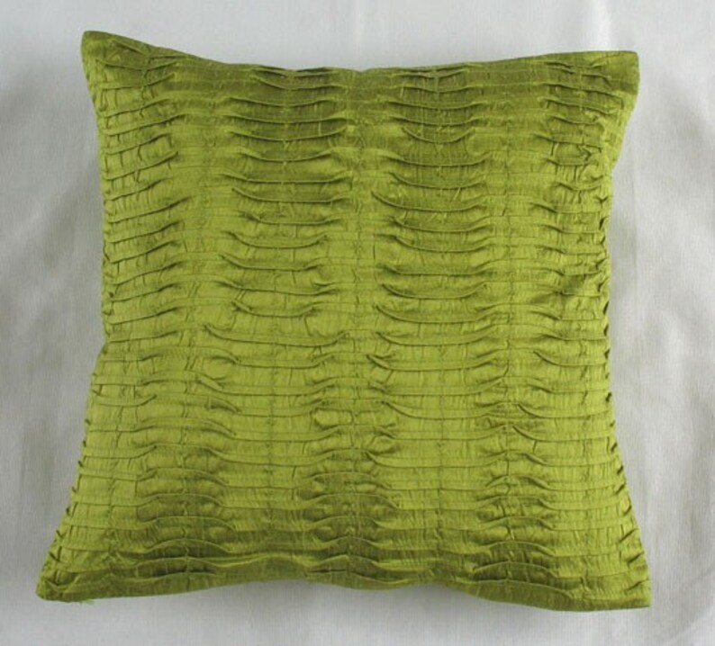 Lime green pintuck throw pillow cover Pintucks pillow case | Etsy