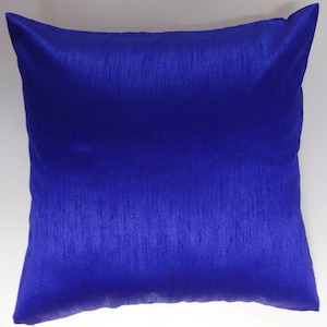 Bright cobalt Blue  pillow cover.. Cobalt blue  silk pillow cover. Bright Royal blue euro sham. 20,22,24,26 inches.   custom made.