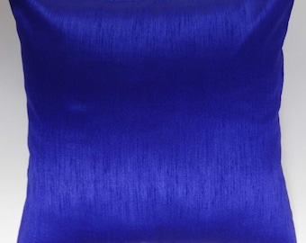 Bright cobalt Blue  pillow. Cobalt blue  silk pillow cover. Royal blue euro sham. 20,22,24,26 inches custom made.