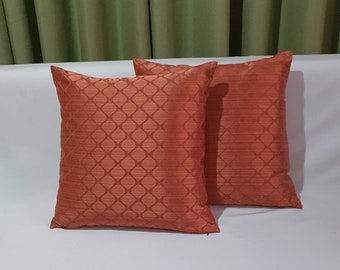 On offer rust orange pillow.   decorative cushion cover, graffic design rust orange pillow,  Cotton luxury pillow. 18x18inches  20% off