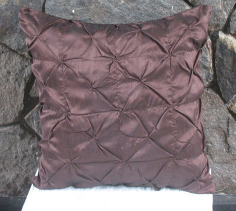 Chocolate Brown Pillow. Brown Throw Pillow 18 Inch Silk Etsy
