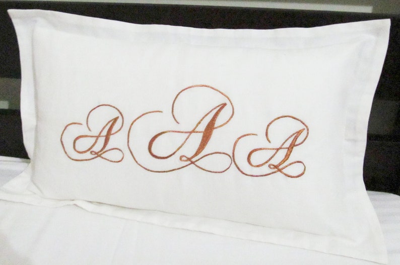 Monogram Pillow Sham Pillow Case King Size Pillow Sham Etsy