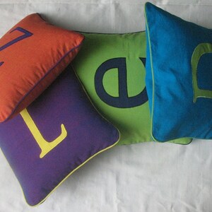 alphabet pillow, initial pillow, nursery room decor, kids room pillow
