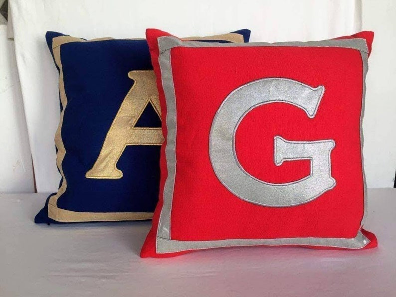 Monogram Pillow. Black and White Letter Pillow. Initial Etsy