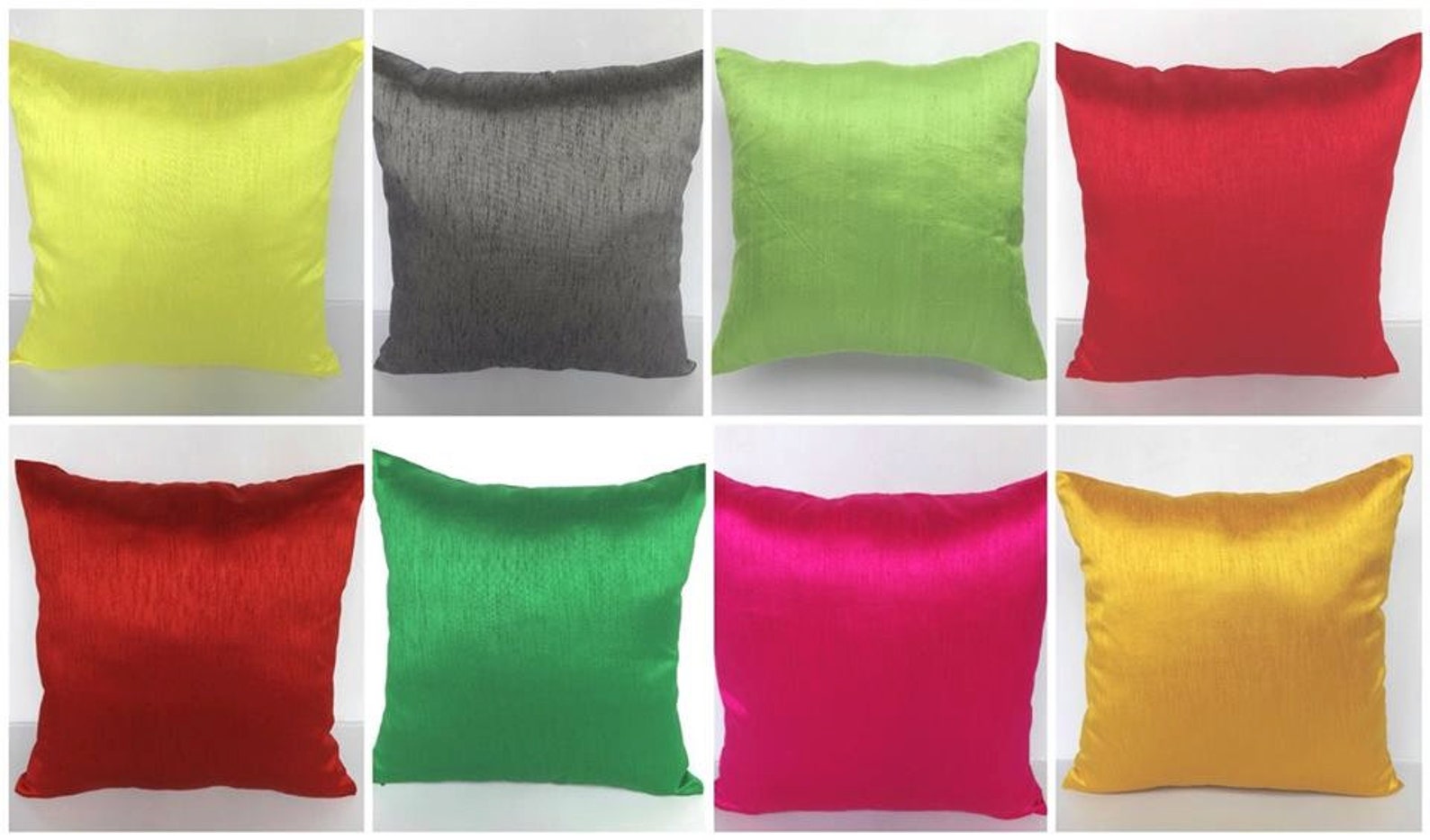 Green Pillow Cover. Lime Green Silk Cushion Cover Art Silk Etsy