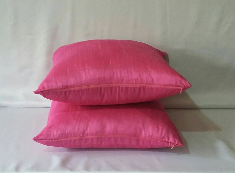 Cerise Pink Silk Pillow Dupioni Silk Cushion Cover. Lip Gloss Etsy