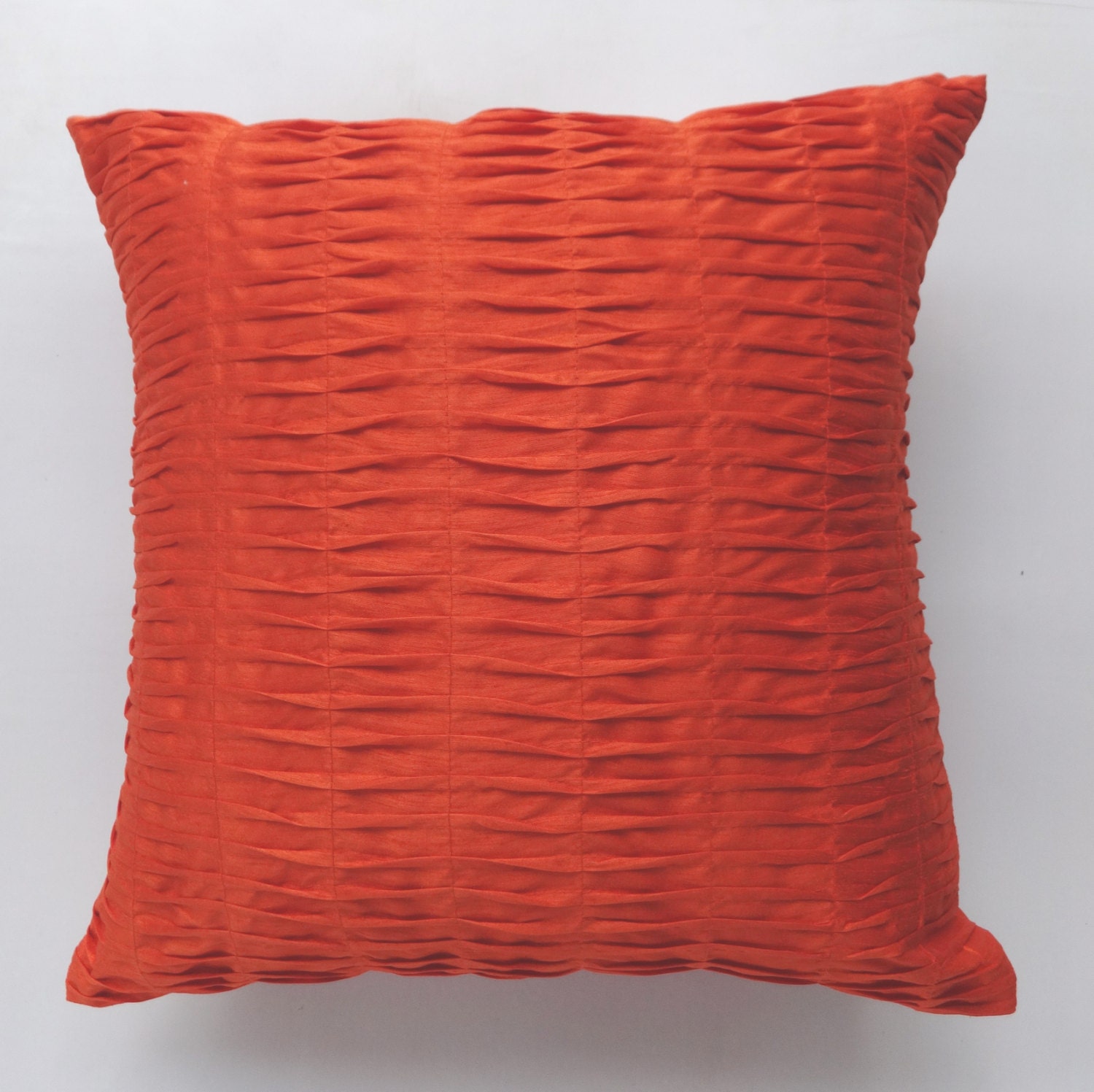 Bright Orange Pintuck Pillow Cover Orange Pleated Pillow. Etsy