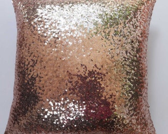 copper sequin cushion