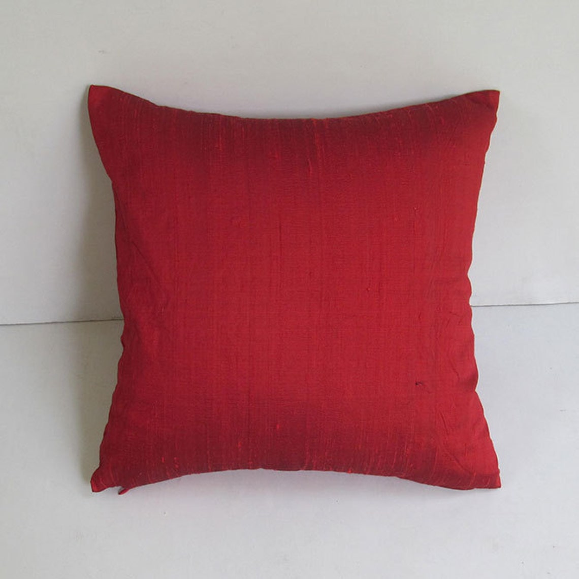 Bright Red Dupioni Silk Pillow Cover. Decorative Throw Pillow Etsy