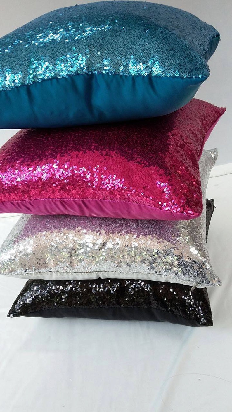 Silver sequin pillow. luxury pillow. Sparkly cushion cover. Etsy
