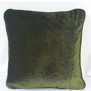 Dark Olive gren velvat pillow cover Velvet throw pillow. Soft velvet pillow cover with pipping edge. Custom made Luxury cushion cover