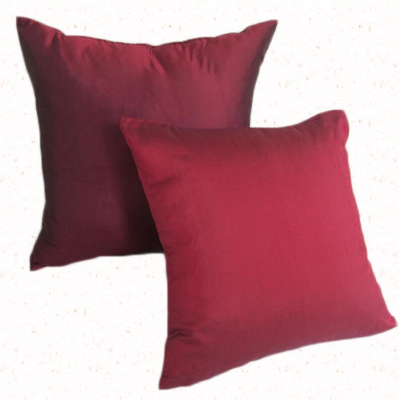 Maroon Dupioni Silk Throw Pillow Deep Red Pillow Deep Red Etsy
