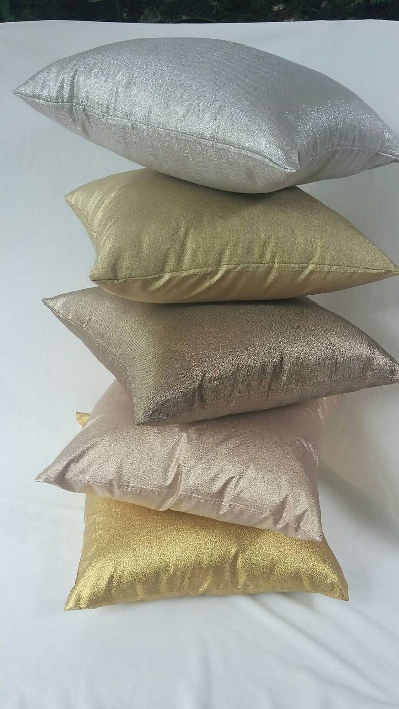 Metallic Gold Pillow Cover. Decorative Champagne Gold Pillow. Etsy