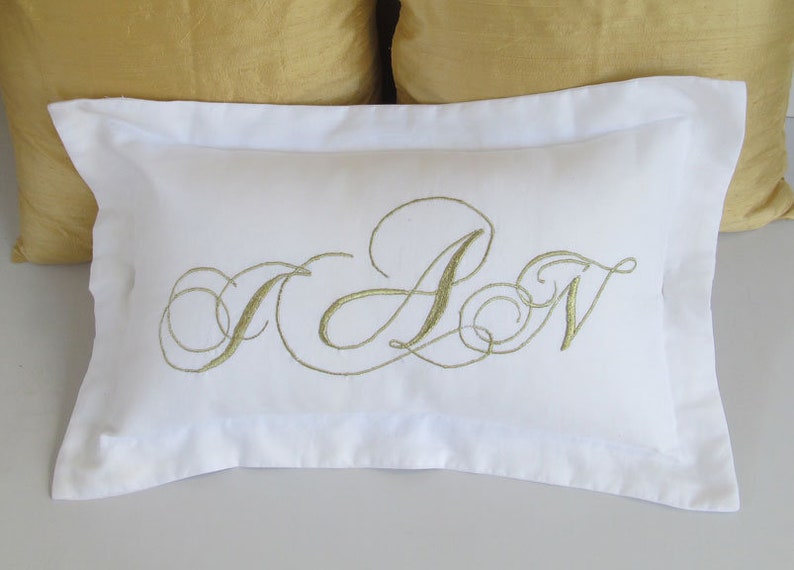 Monogram Pillow Sham Pillow Case King Size Pillow Sham Etsy