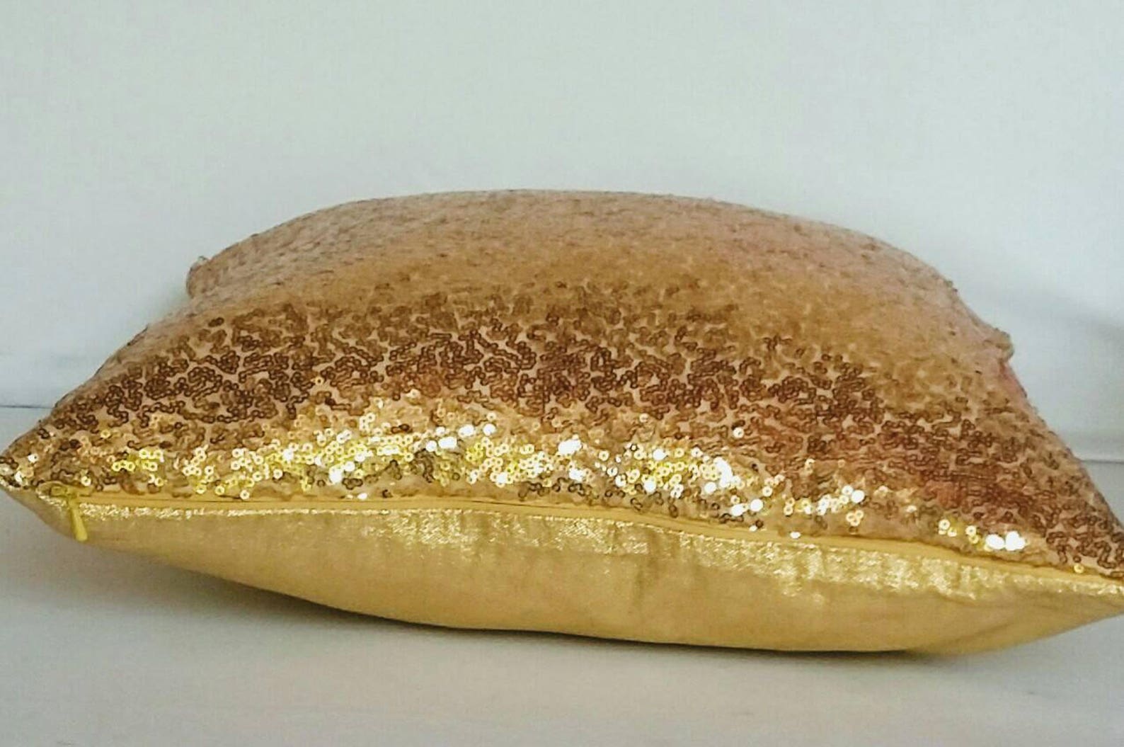 Bright Gold Sequin Pillow Decorative Gold Metallic Pillow Etsy