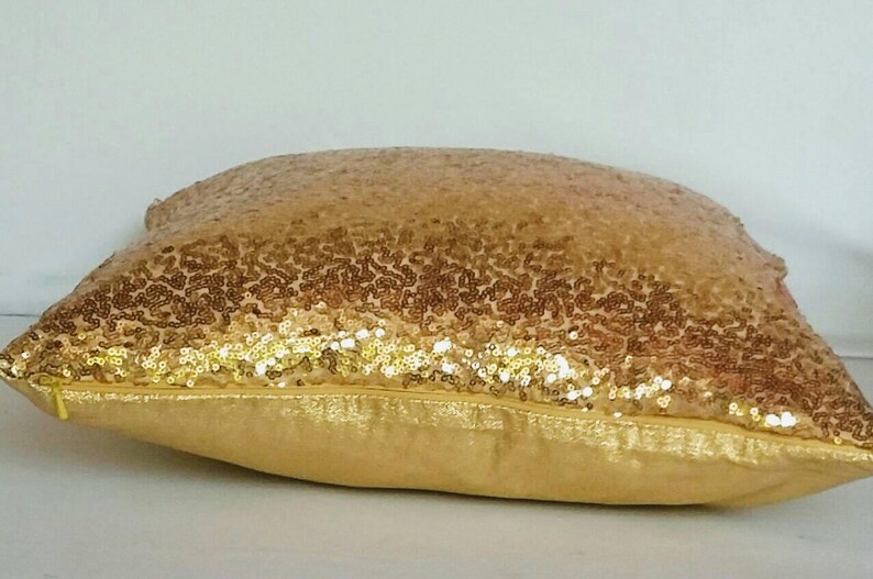 Bright Gold Sequin Pillow Decorative Gold Metallic Pillow Etsy