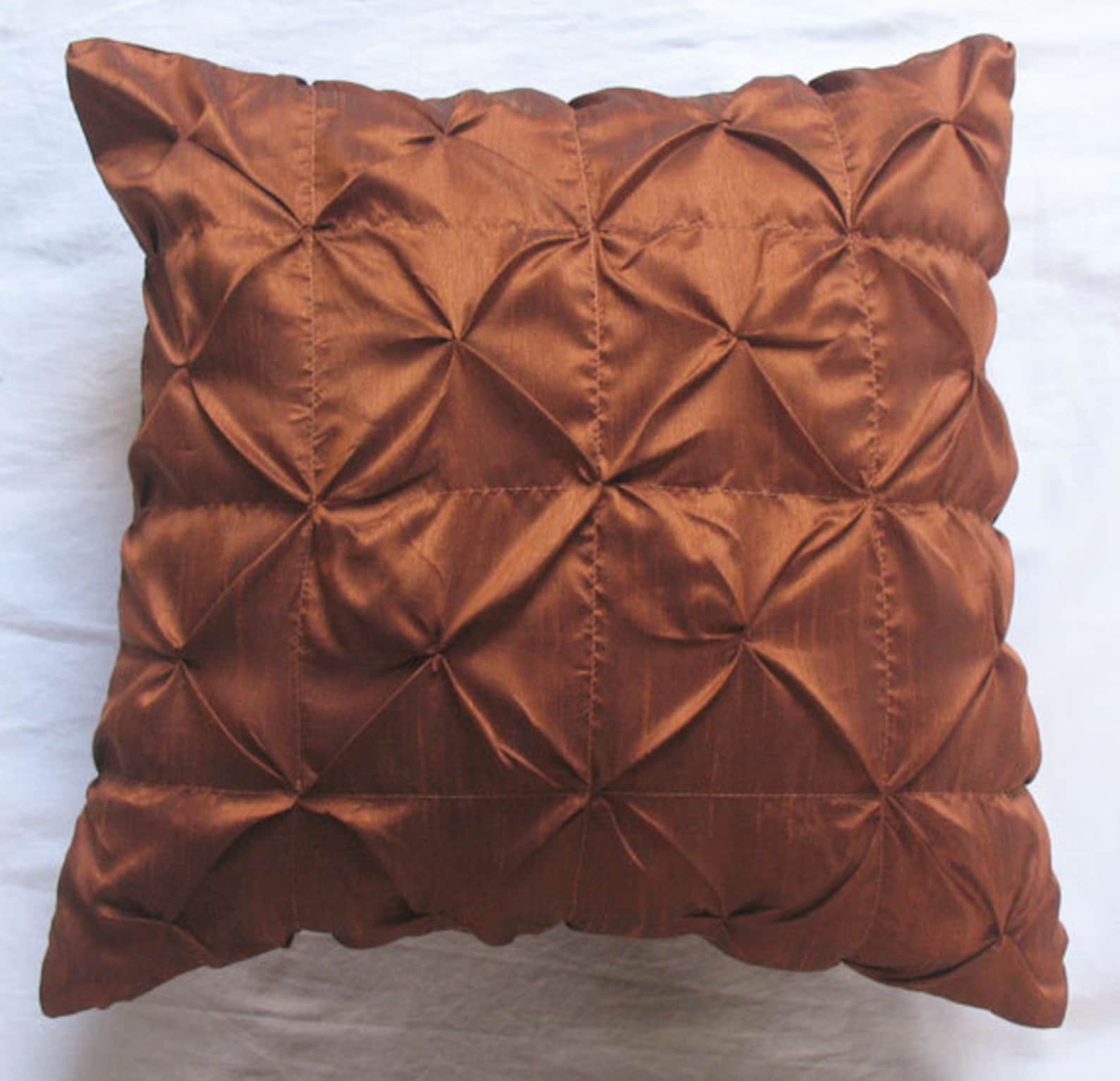 Rust Brown Pleated Cushion Cover.deceretive Brown Pillow Ruoch Etsy
