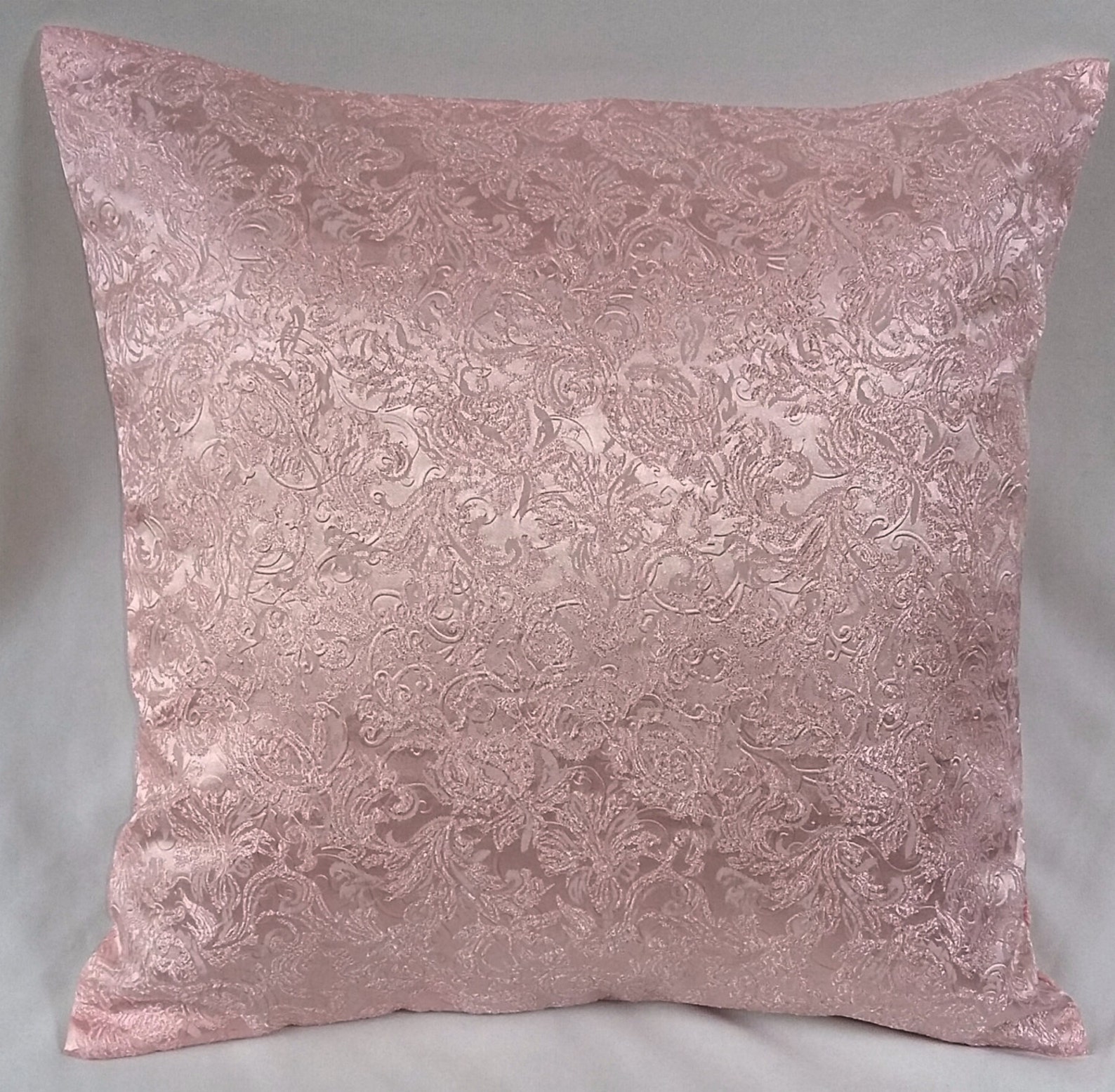 Rose gold decorative pillow. Brocade throw pillow Etsy