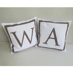 personalized initial pillow, monogrammed pillow cover, custom made letter pillow, alphabet pillow