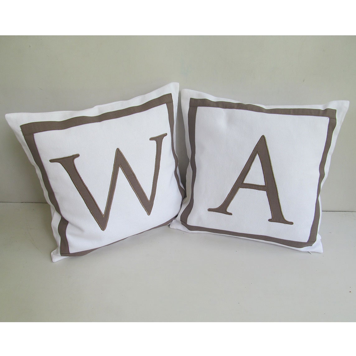 personalized letter initial pillow