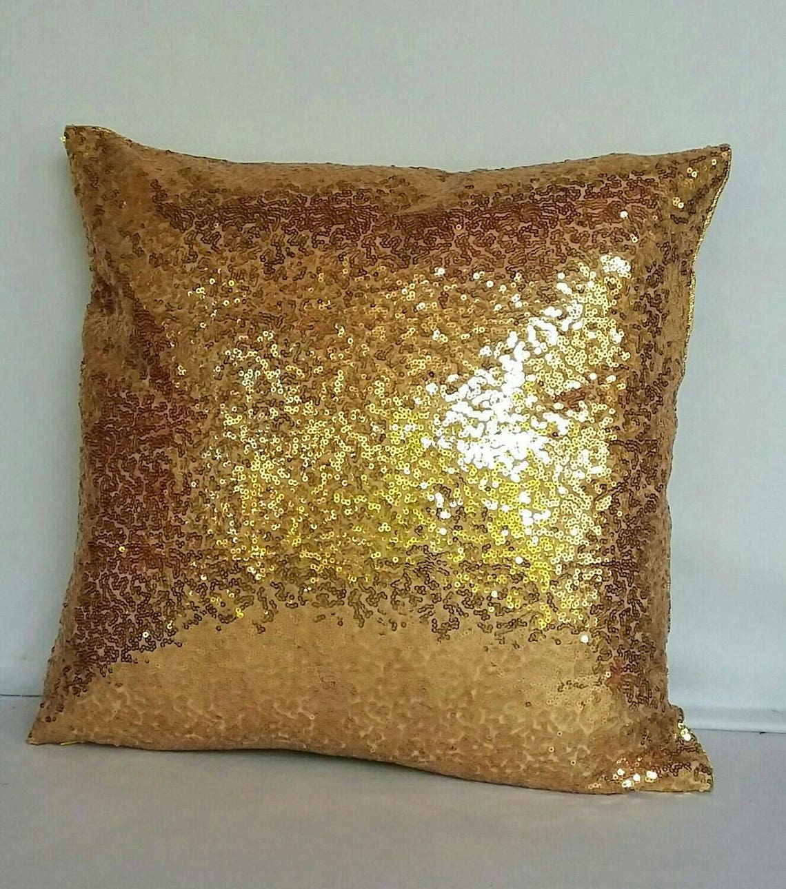 Bright Gold Sequin Pillow Decorative Gold Metallic Pillow Etsy
