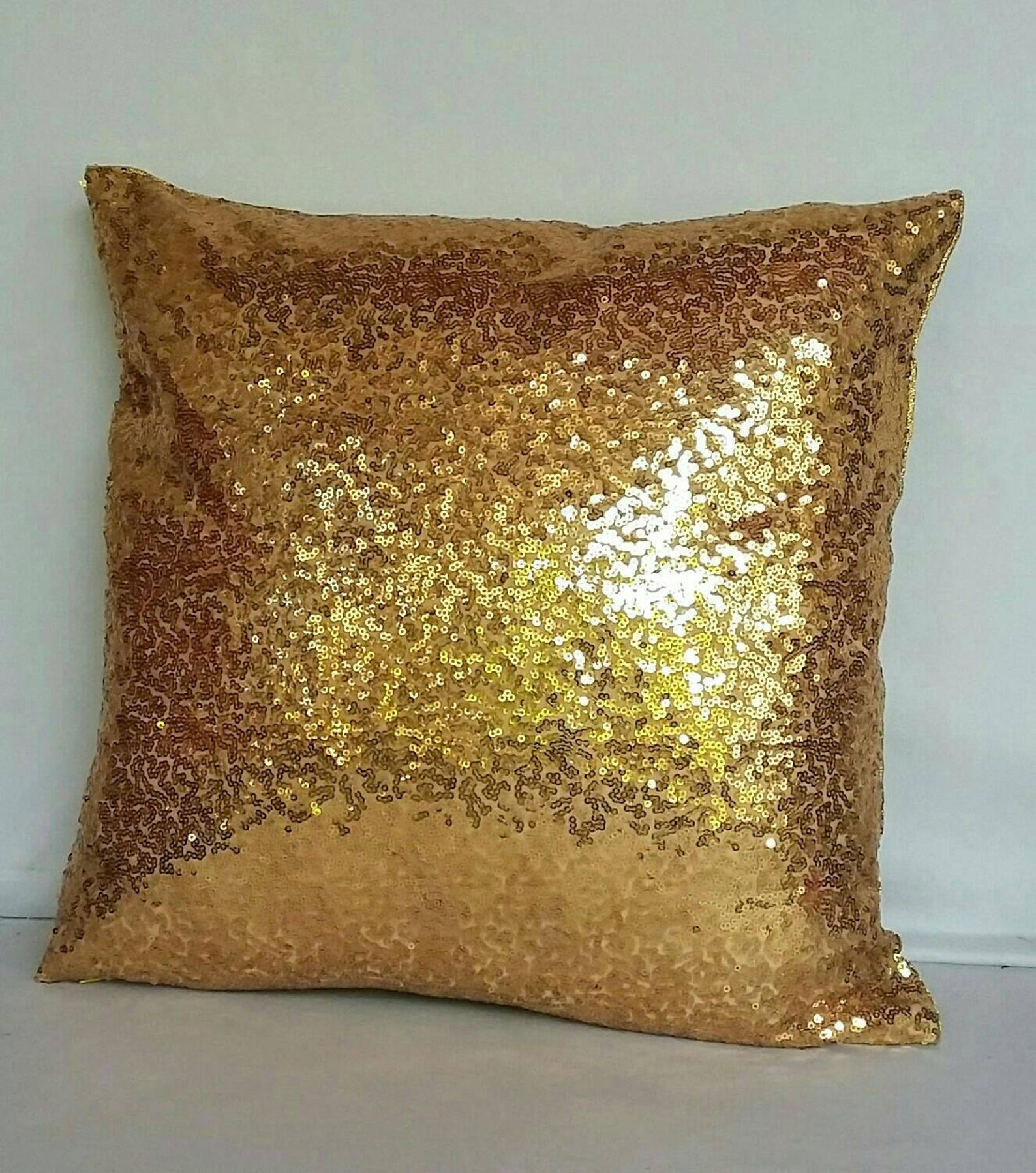 Bright Gold Sequin Pillow Decorative Gold Metallic Pillow Etsy