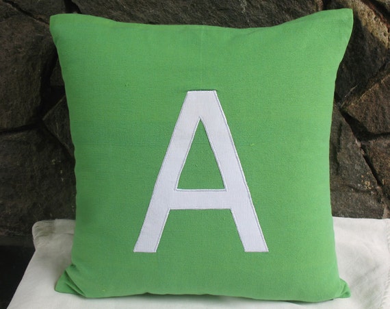 Apple green initial pillow. Monogram Apple green initial pillow. Monogram