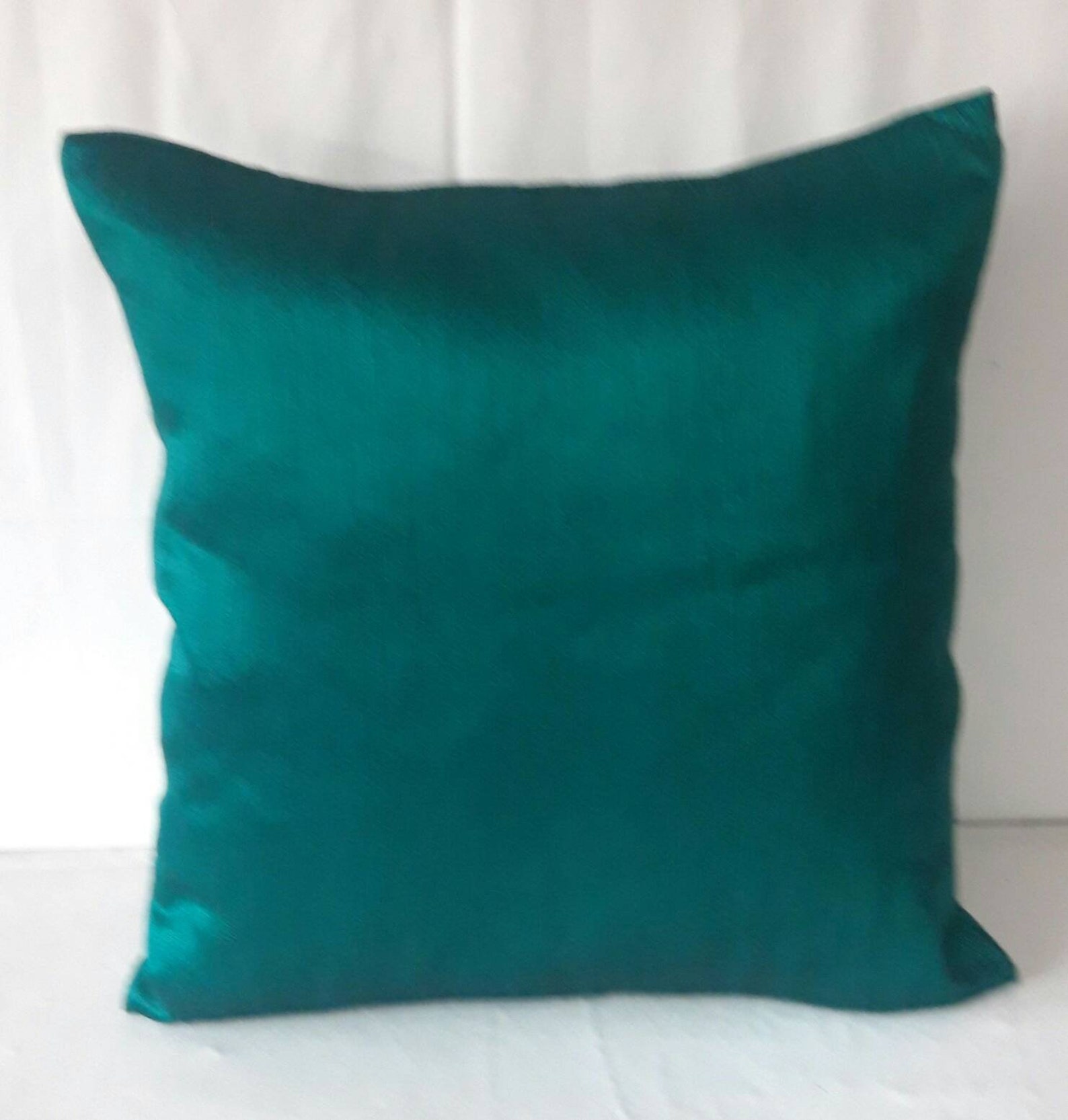 Peacock Green Silk Pillow. Modi Silk Emerald Green Silk Etsy UK