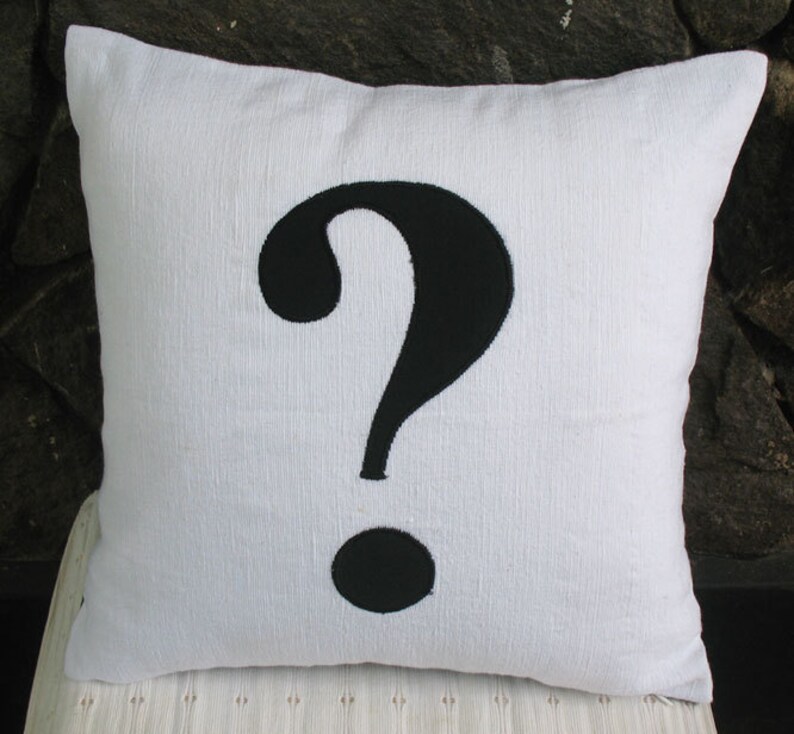 Question Mark Pillow Symbol Throw Pillow at Sign Pillow Etsy