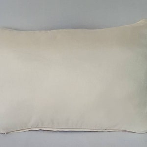 off white lumbar pillow with brown and mustard panels, silk colour block pillow cover cream oblong cushion. Custom made.12x16 to12 x24 inch image 9