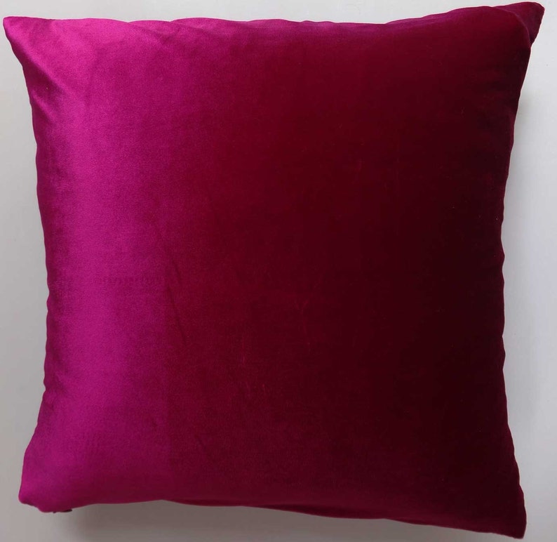 Fuchsia Pink Wild Rose Velvet Pillow. Decorative Velvet Pillow Etsy